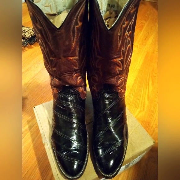 Larry Mahan Shoes Vintage Mens Larry Mahans Exotic Eel Skin Cowboy